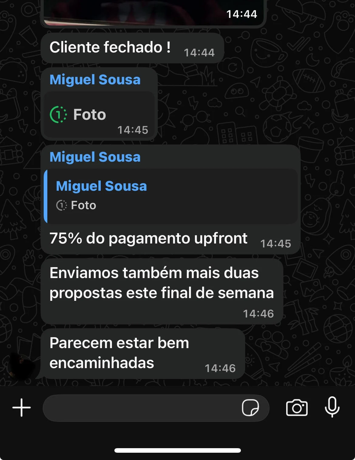 Mensagem de cliente 5