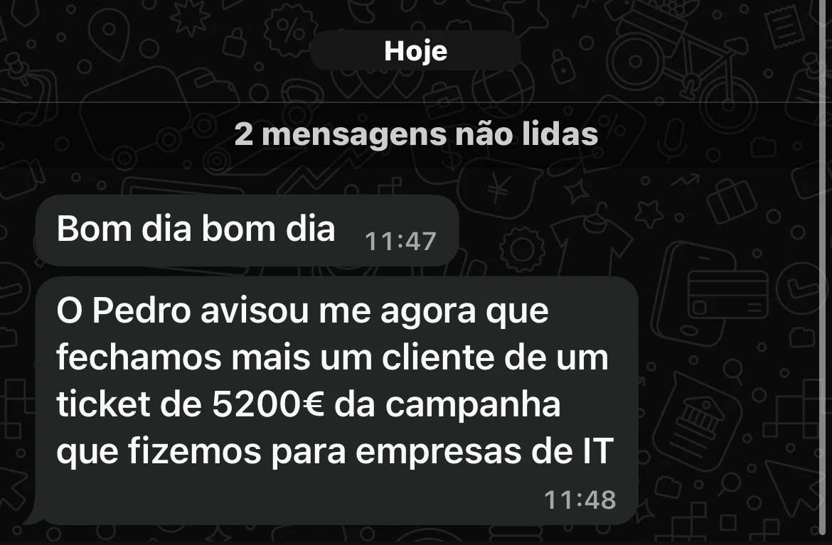 Mensagem de cliente 1